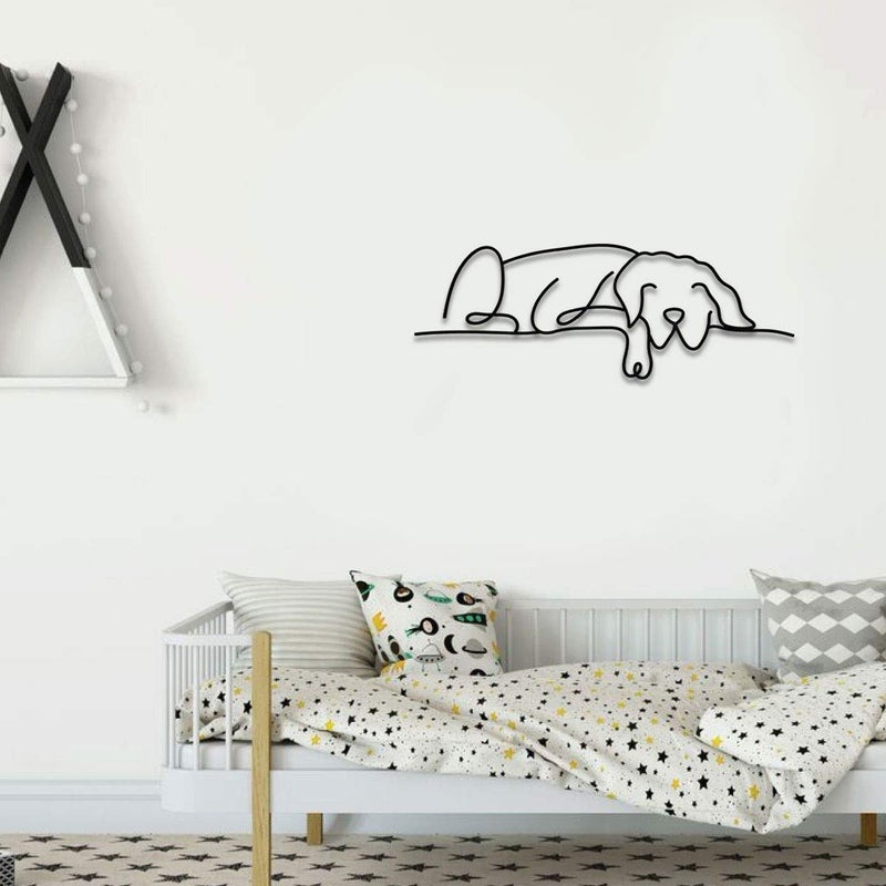 Matani Metal Dog Wall Decor | Minimalist Room & Living Room Wall Decor (Sleeping Labrador) - Image 4